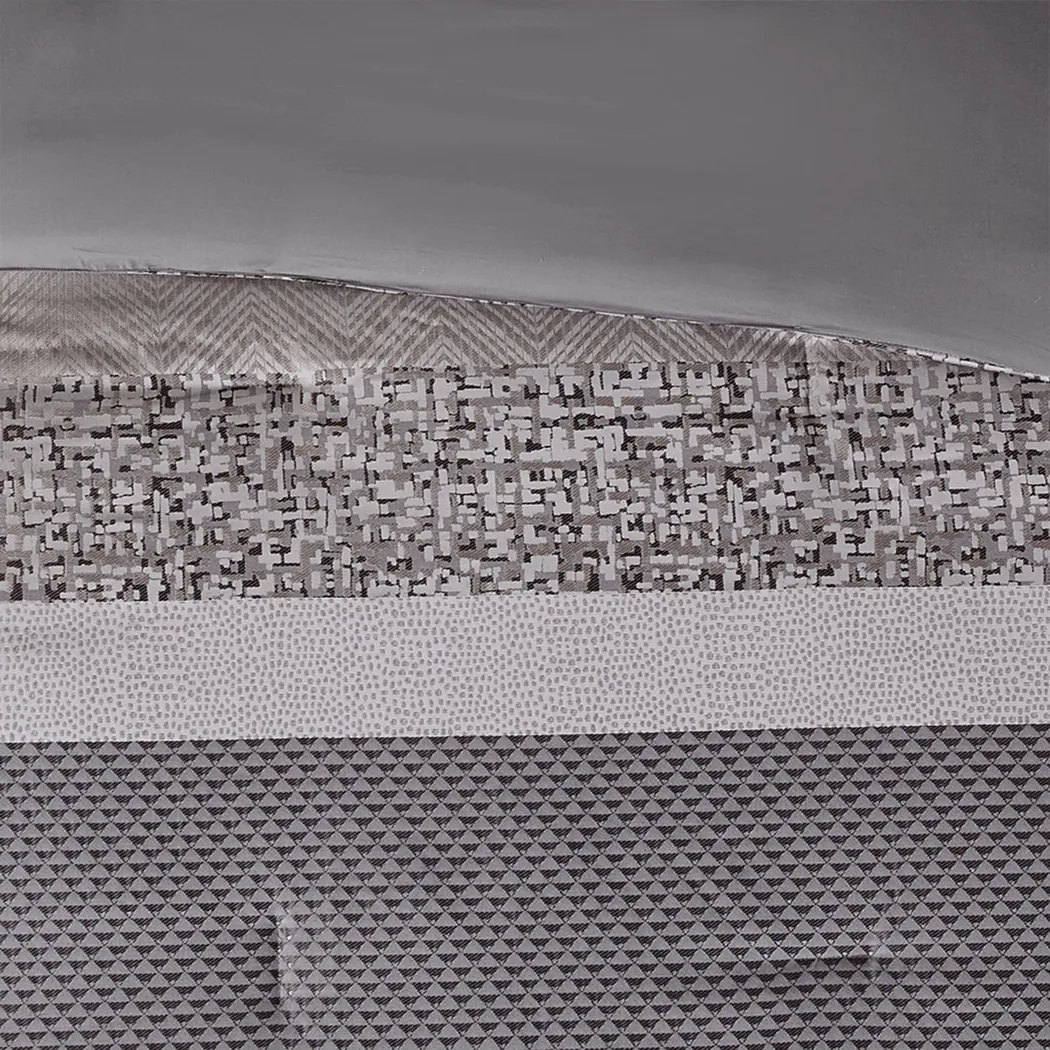 Zair Gray 7 Pc California King Comforter Set - Thumbnail - Image 7