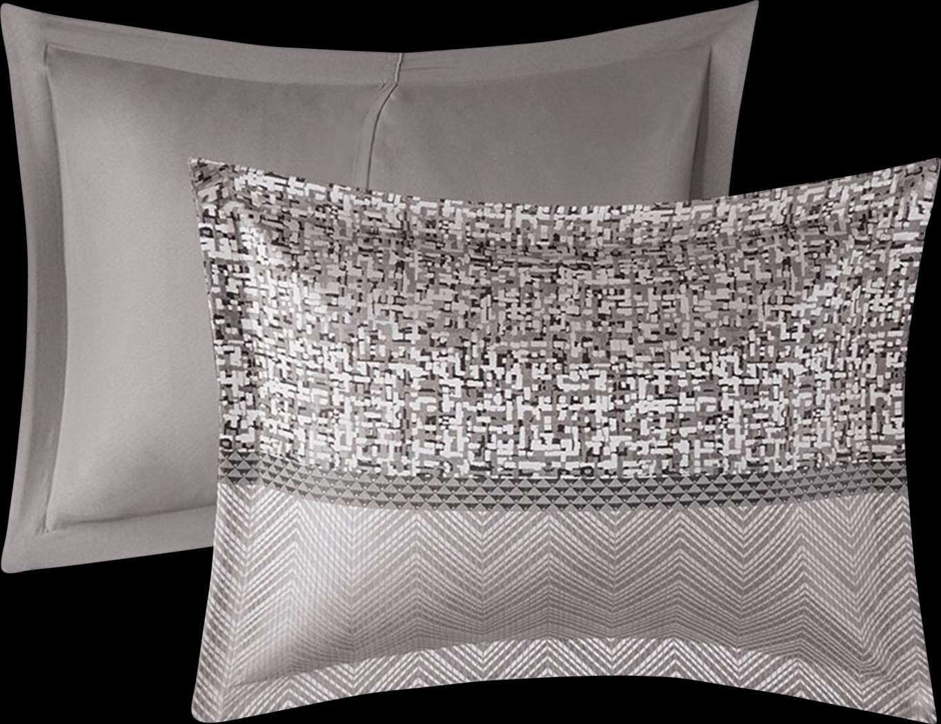 Zair Gray 7 Pc Queen Comforter Set - Thumbnail - Image 3