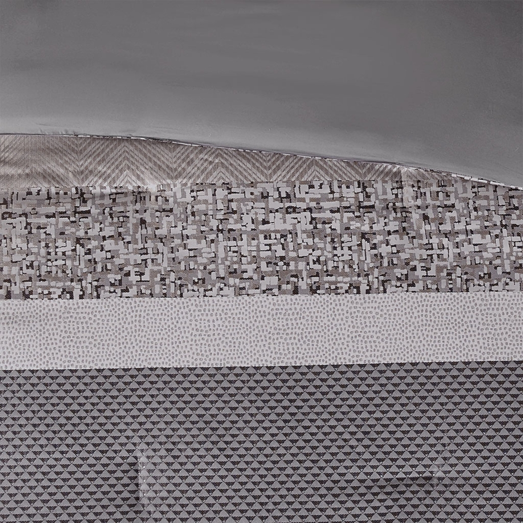 Zair Gray 7 Pc Queen Comforter Set - Thumbnail - Image 7