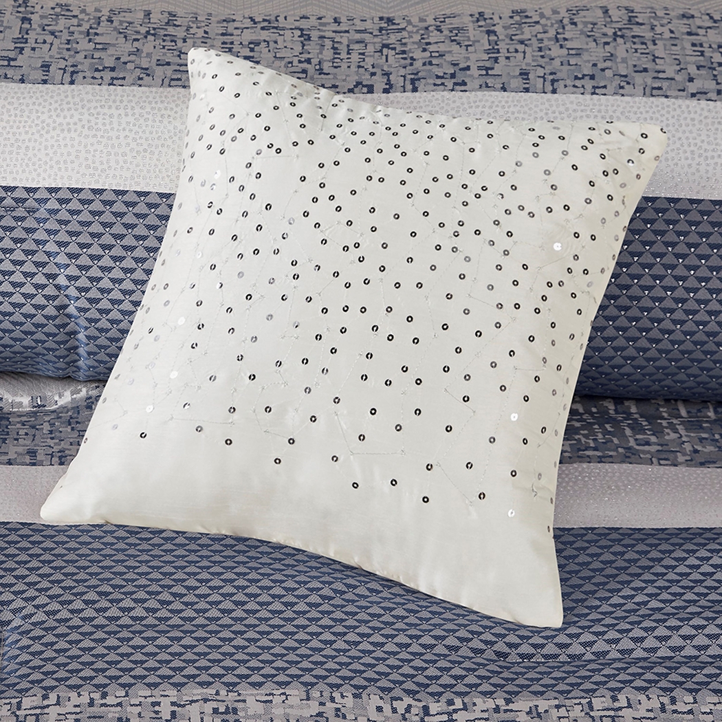 Zaiyah Blue 7 pc King Comforter Set - Thumbnail - Image 5