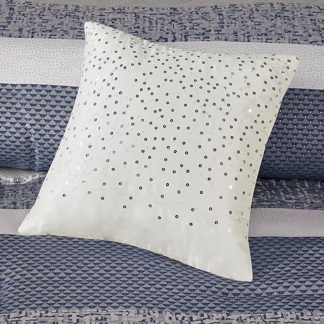 Zaiyah Blue 7 pc Queen Comforter Set - Thumbnail - Image 5