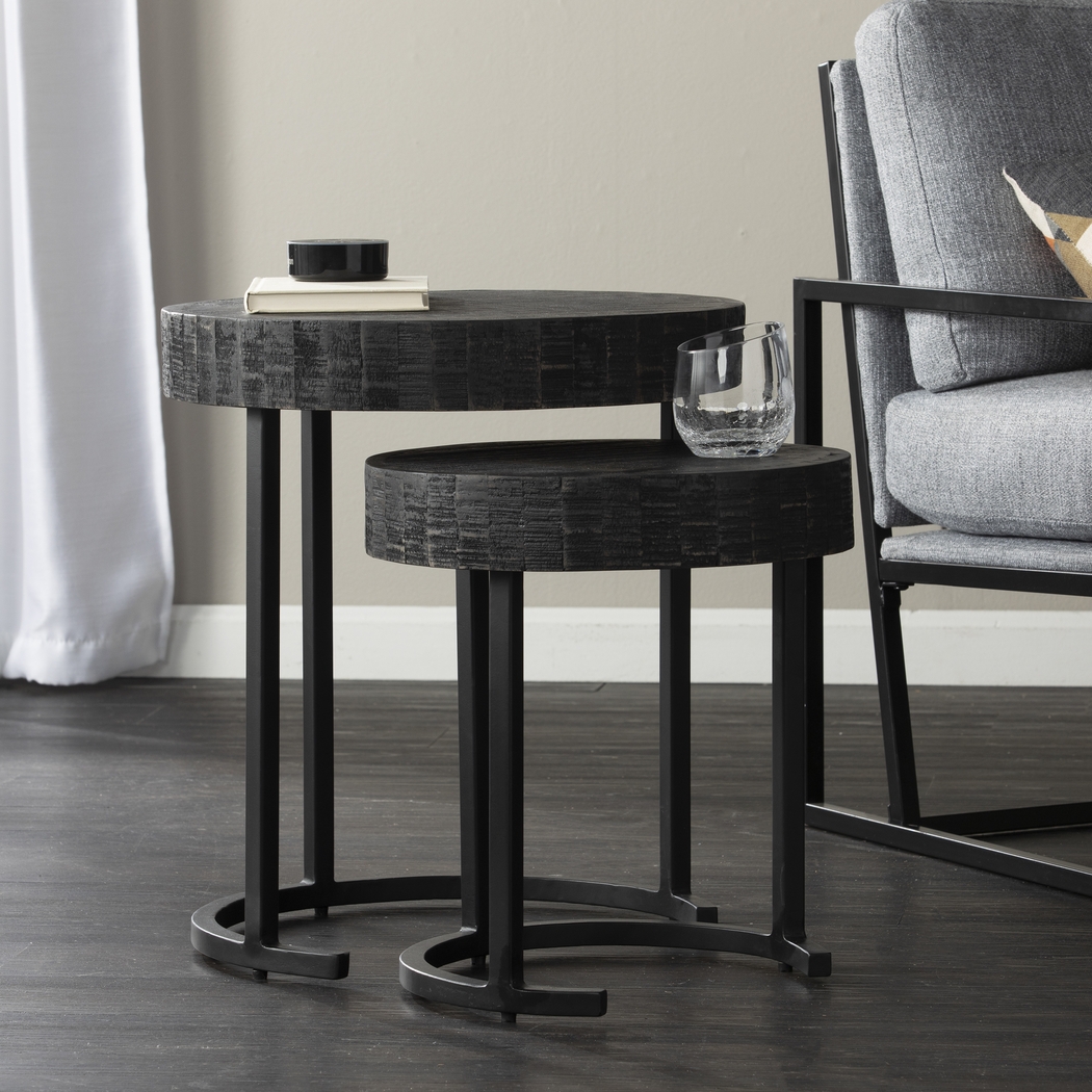 Zaldivar Black Nesting Tables, Set of 2 - Thumbnail - Image 2
