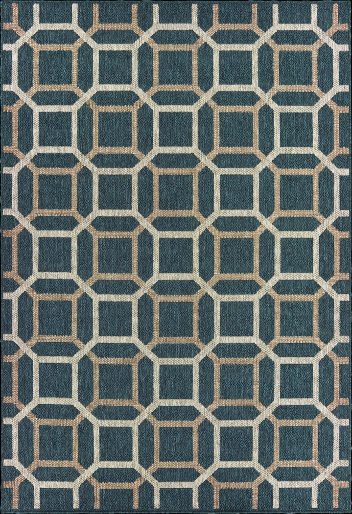 Zali Blue 6'7 x 9'2 Indoor/Outdoor Rug - Thumbnail - Image 1