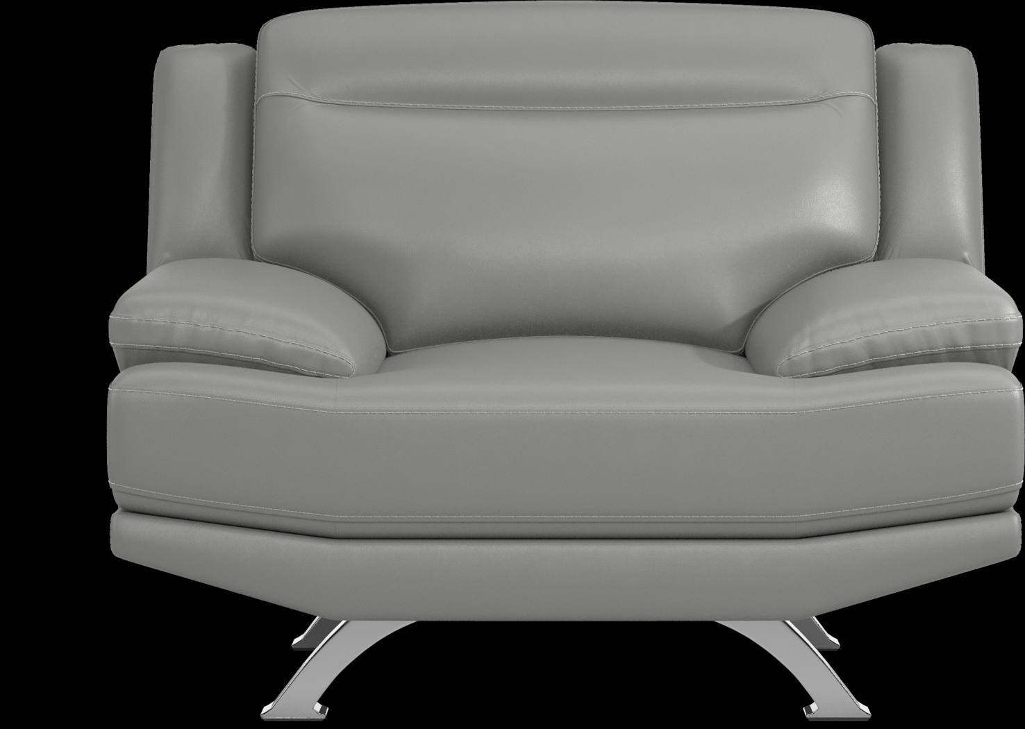 Zamora Gray Leather 3 Pc Living Room - Thumbnail - Image 9