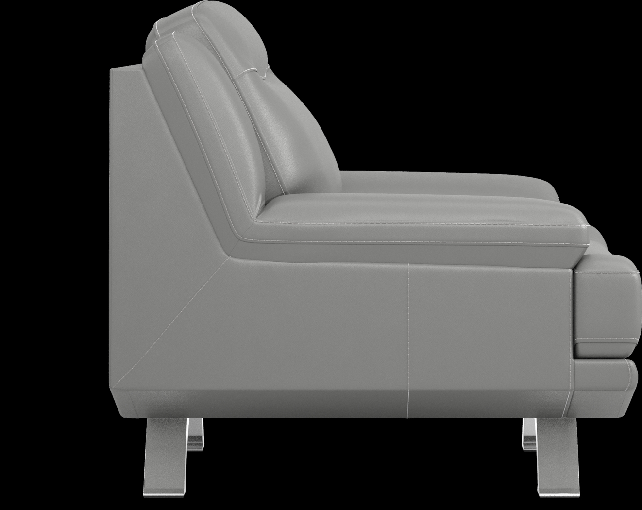 Zamora Gray Leather 3 Pc Living Room - Thumbnail - Image 10