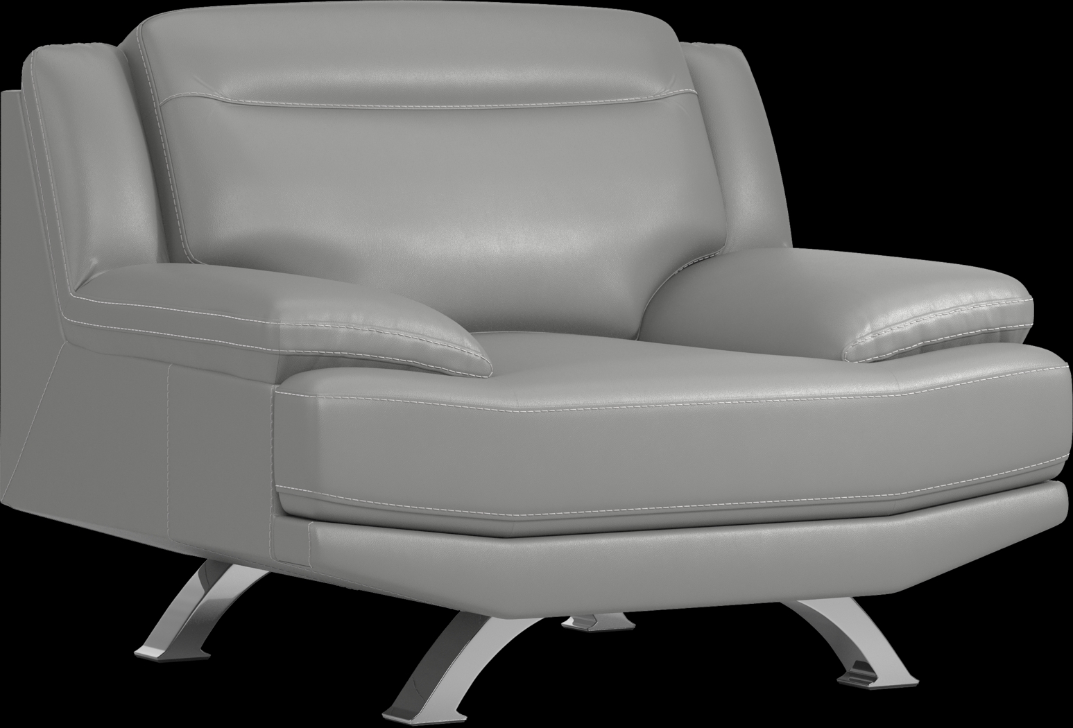 Zamora Gray Leather 3 Pc Living Room - Thumbnail - Image 8