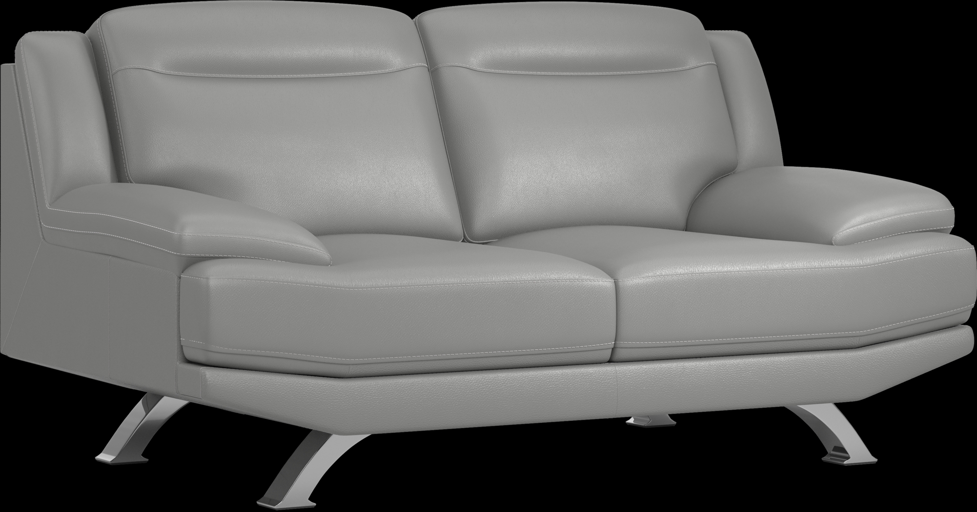 Zamora Gray Leather 3 Pc Living Room - Thumbnail - Image 7