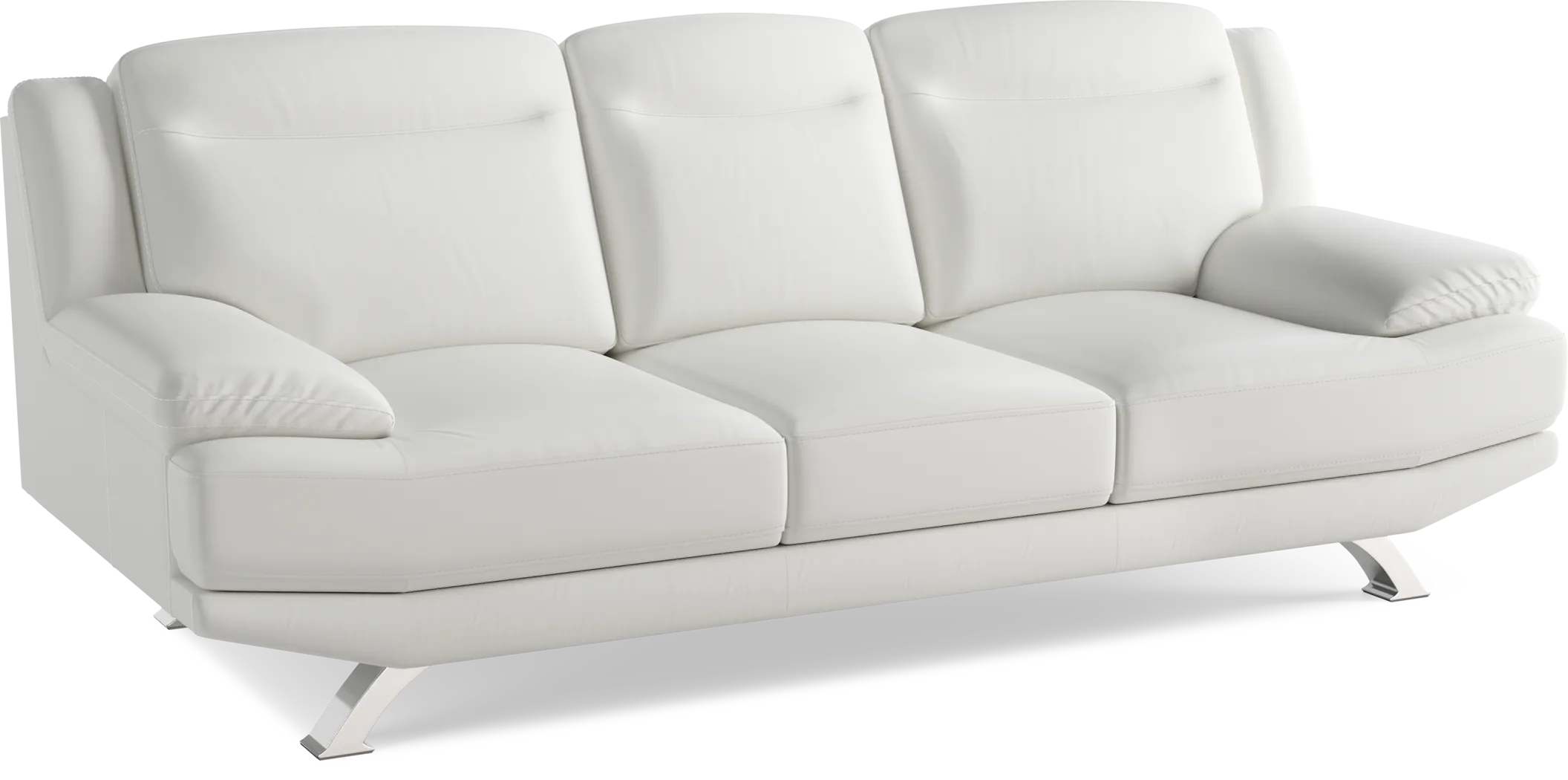 Zamora White Leather Sofa - Thumbnail - Image 3