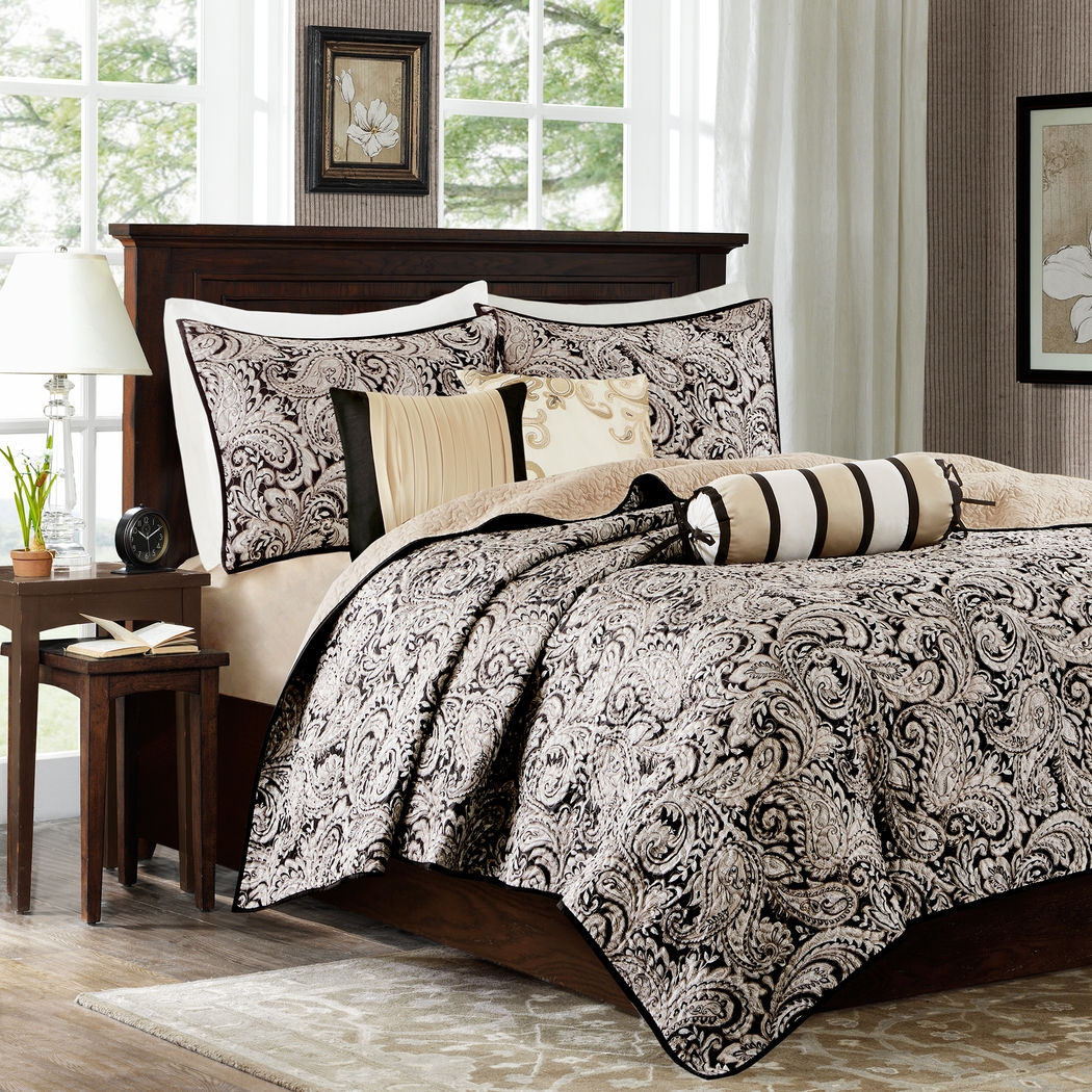 Zandria Black 6 Pc King Coverlet Set - Thumbnail - Image 2