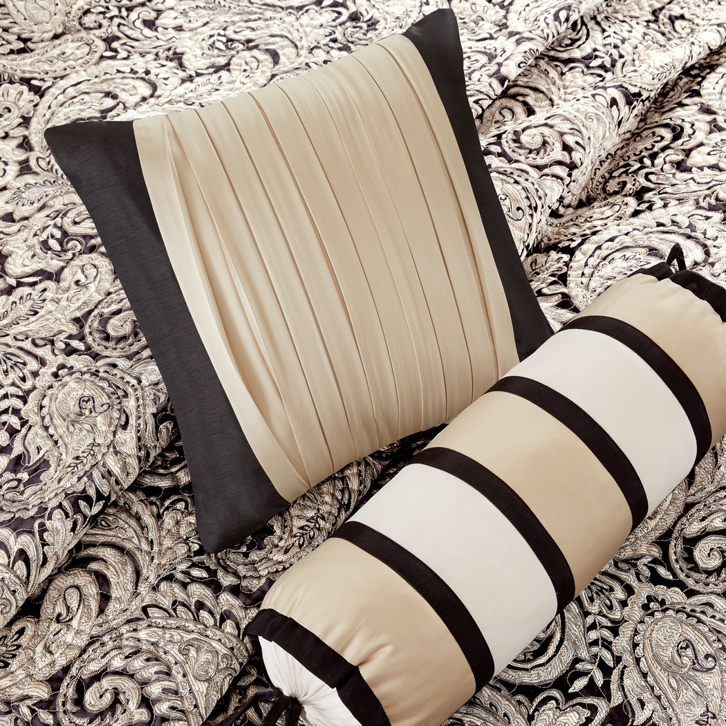 Zandria Black 6 Pc Queen Coverlet Set - Thumbnail - Image 5