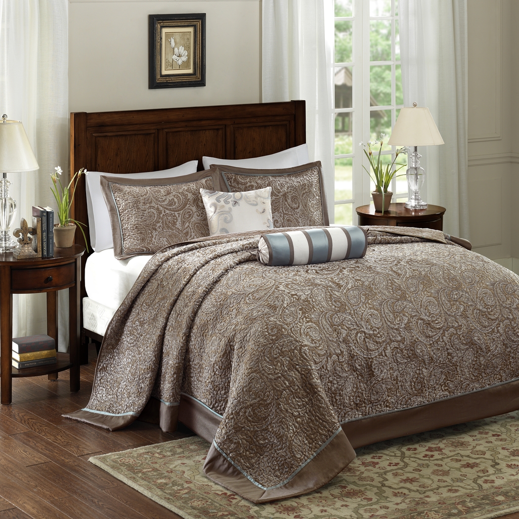 Zandria Blue 5 Pc King Bedspread Set - Thumbnail - Image 2
