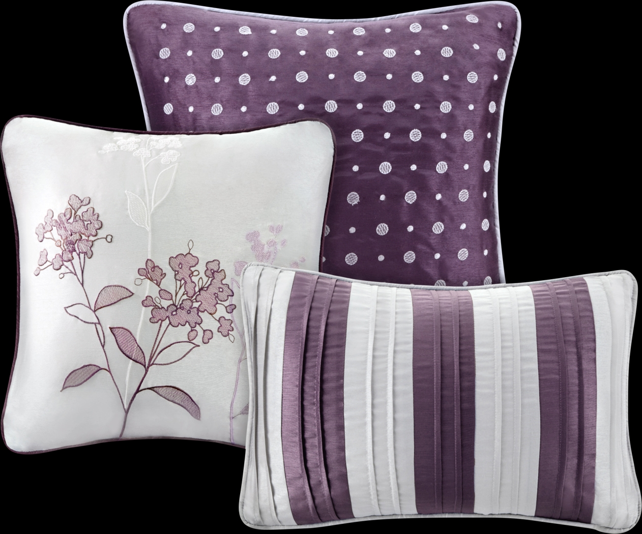 Zanya Plum 7 Pc King Comforter Set - Thumbnail - Image 3