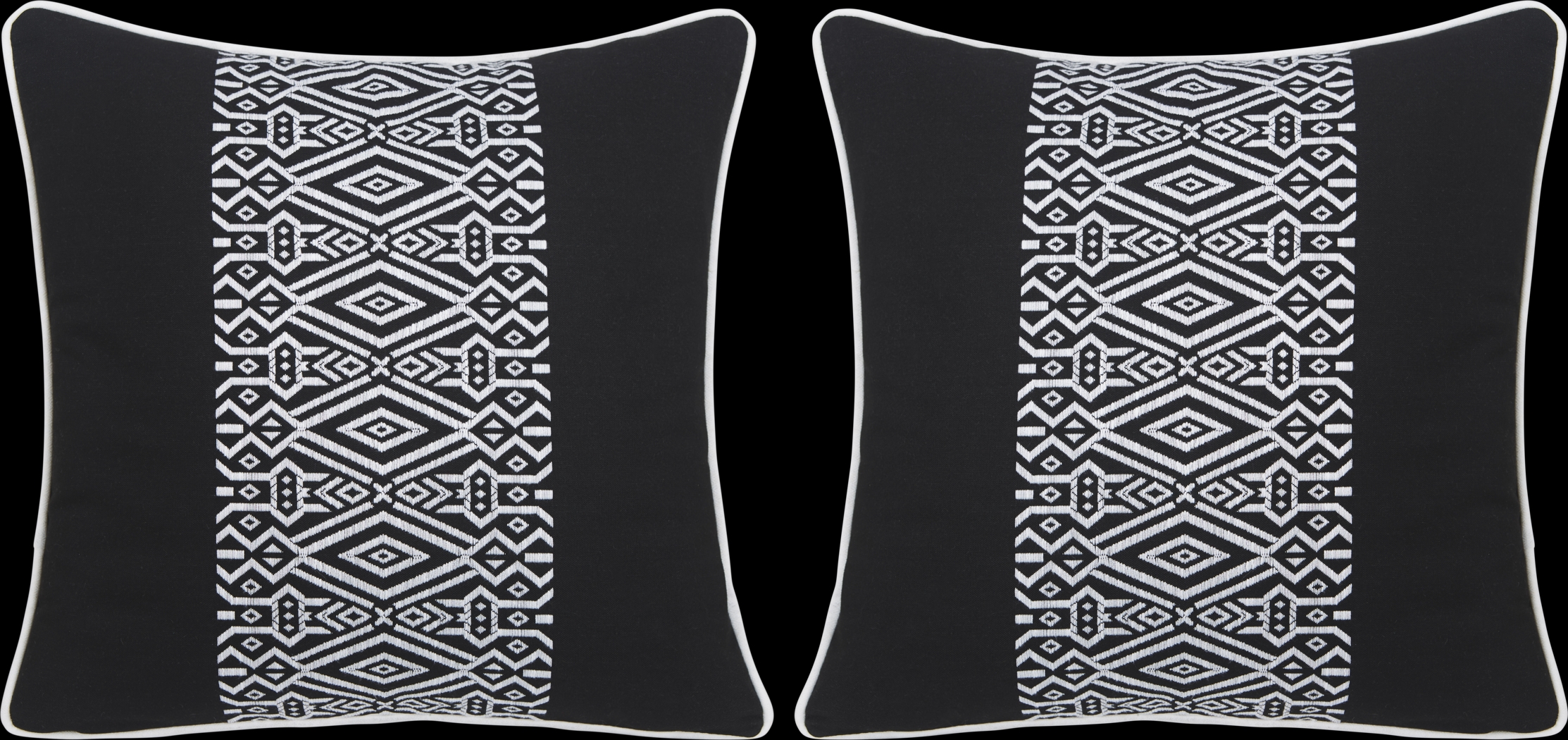 Zaraska Ebony Indoor/Outdoor Accent Pillow, Set of Two - Thumbnail - Image 1