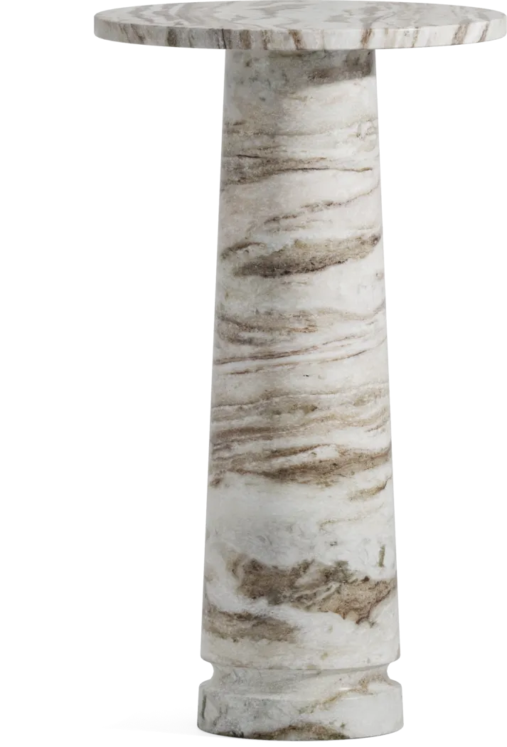 Zareen Brown Marble Accent Table - Thumbnail - Image 1