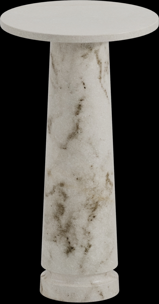 Zareen Off-White Marble Accent Table - Thumbnail - Image 2