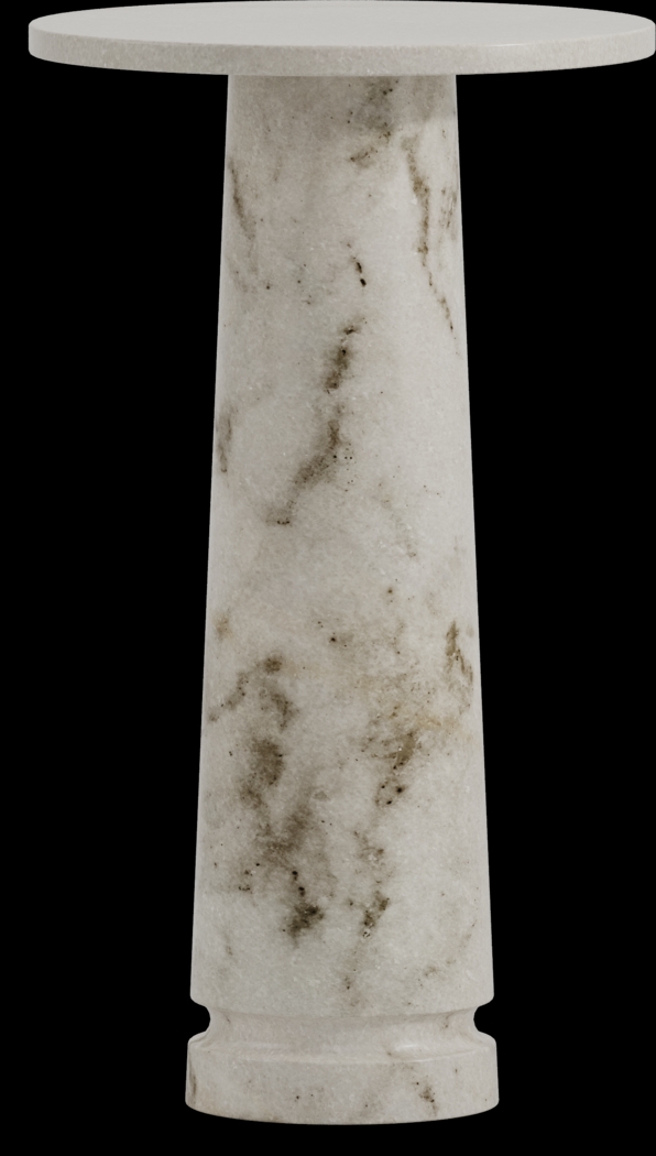 Zareen Off-White Marble Accent Table - Thumbnail - Image 1