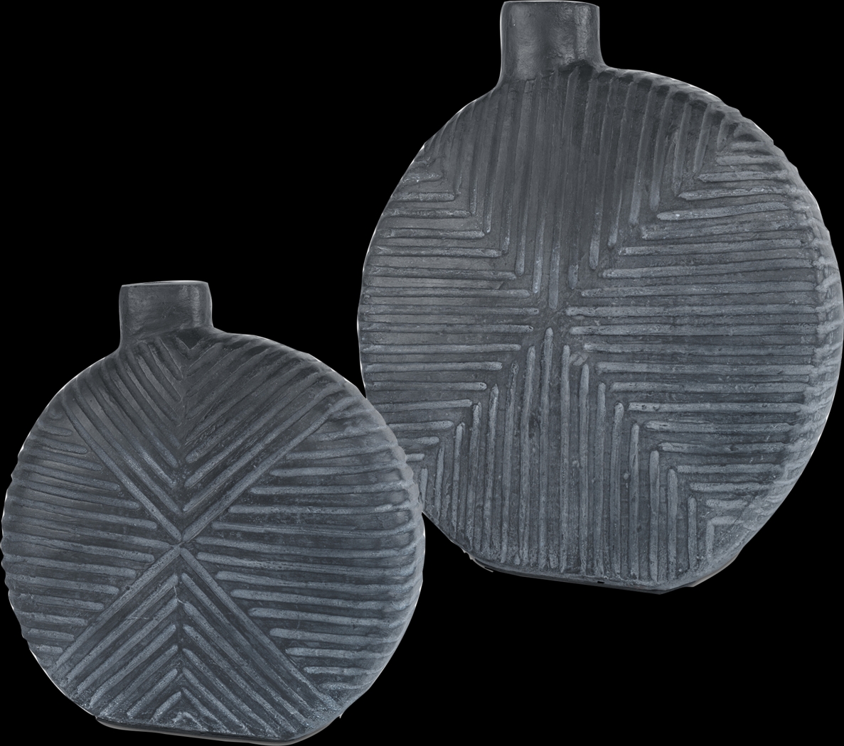 Zarek Black Vase, Set of 2 - Thumbnail - Image 1