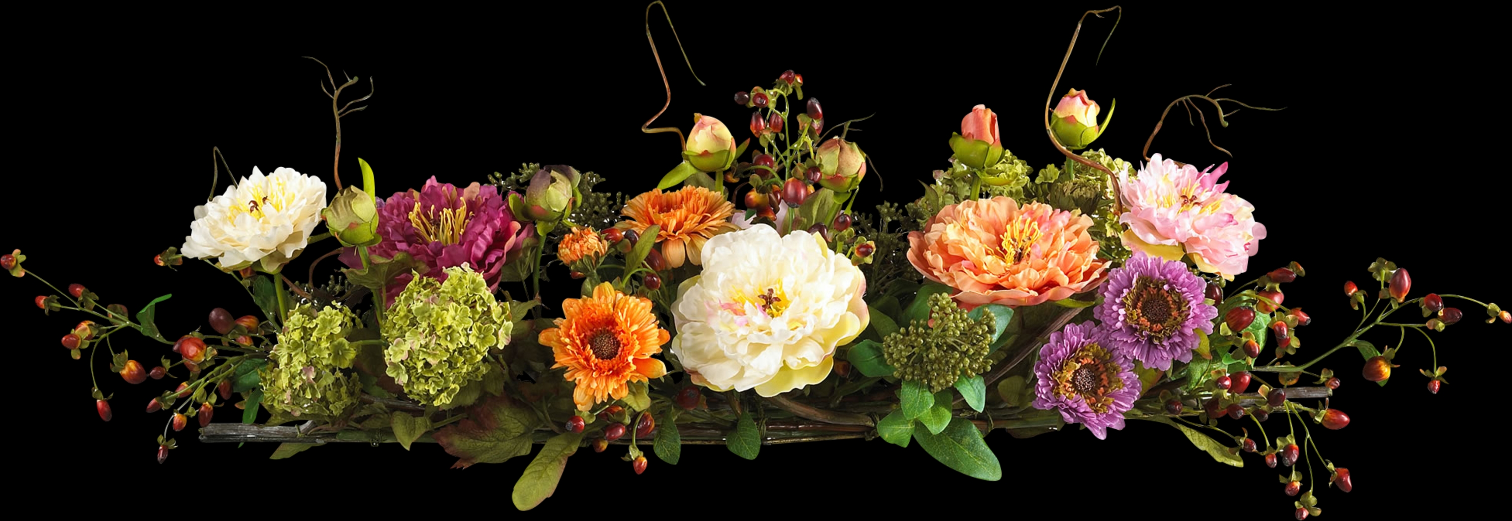 Zarina Green Peony Silk Floral - Thumbnail - Image 1