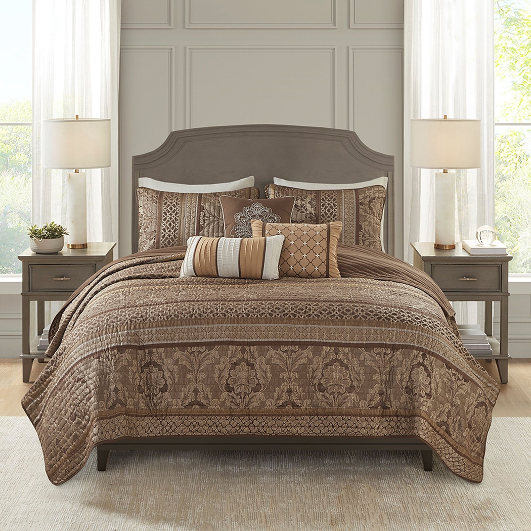 Zavis Brown 6 pc King/Cal King Quilt Set - Thumbnail - Image 2