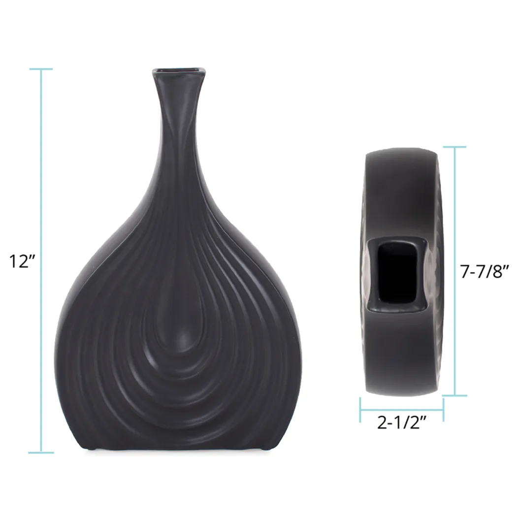 Zayd Black Low Vase - Thumbnail - Image 10