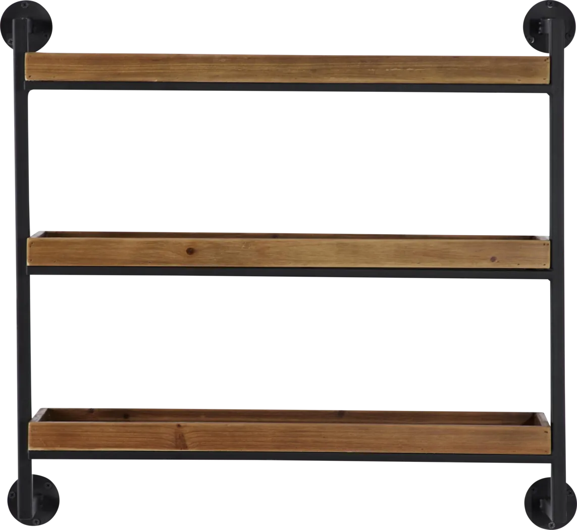 Zayru Brown Wall Shelf - Thumbnail - Image 4