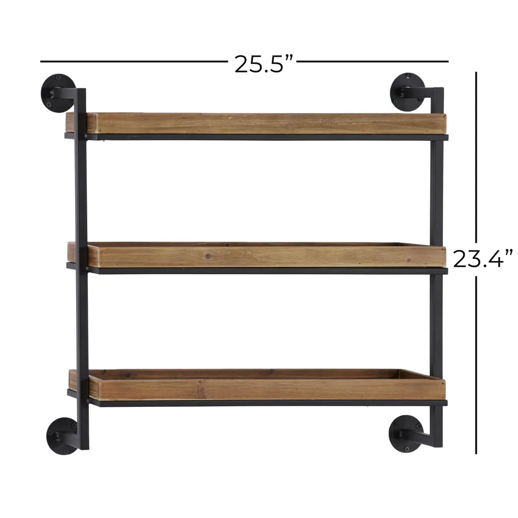 Zayru Brown Wall Shelf - Thumbnail - Image 5