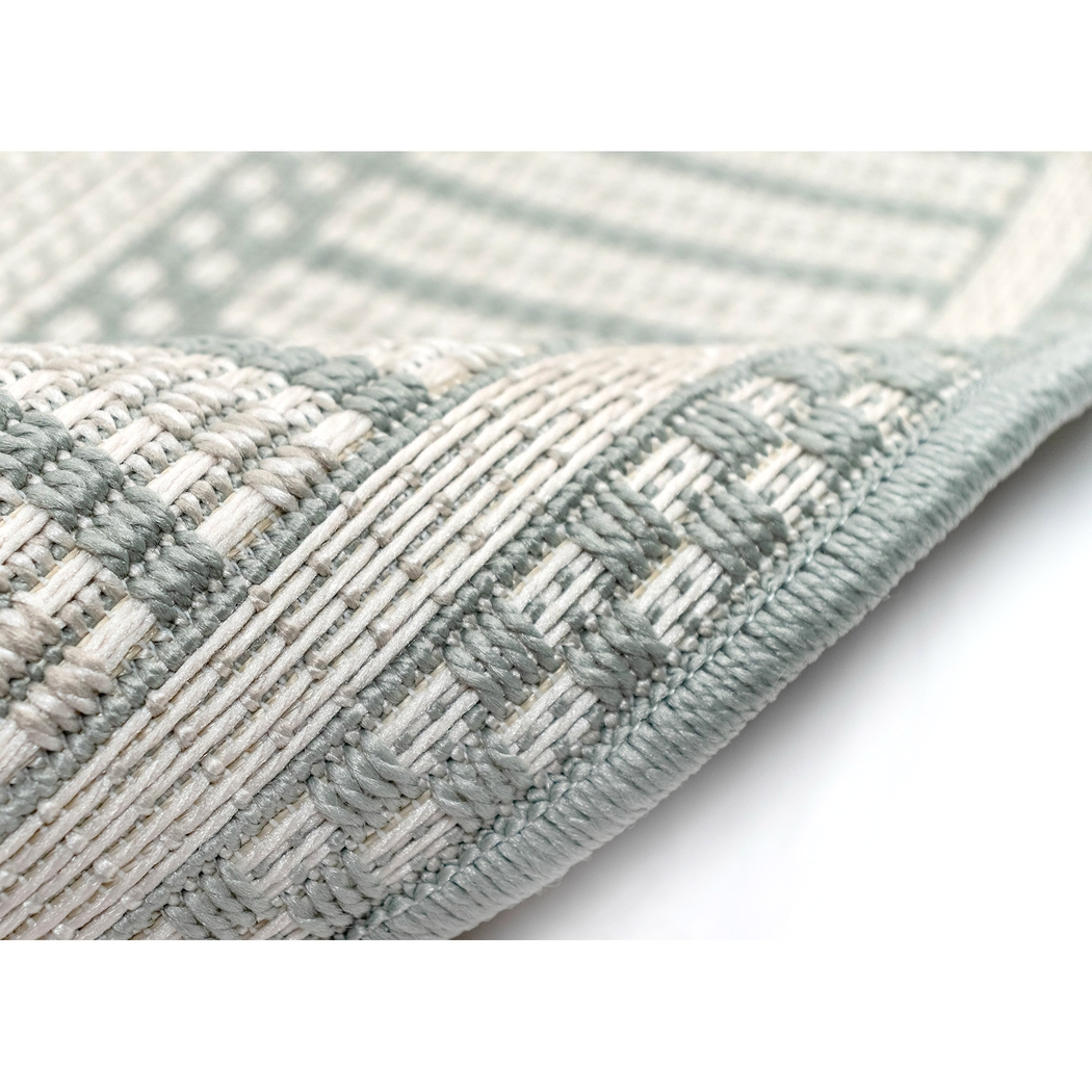 Zeana Blue 4'10 x 7'6 Indoor/Outdoor Rug - Thumbnail - Image 3