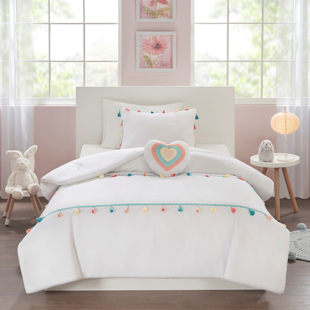 Zeii White Twin Comforter Set - Thumbnail - Image 9