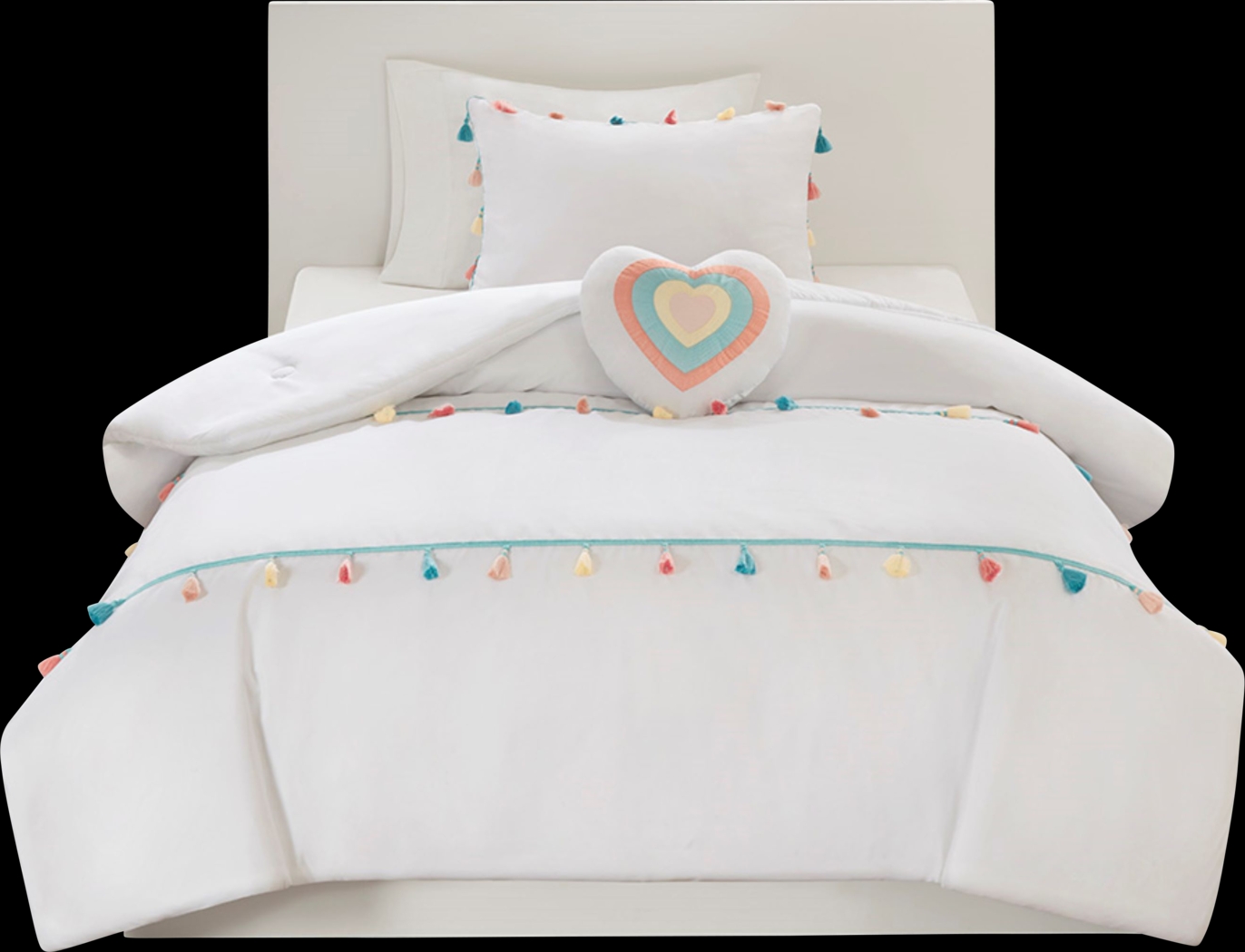 Zeii White Twin Comforter Set - Thumbnail - Image 1