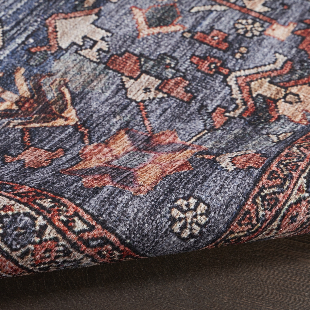 Zelesh Navy/Brick 5'3 x 7'3 Rug - Thumbnail - Image 6