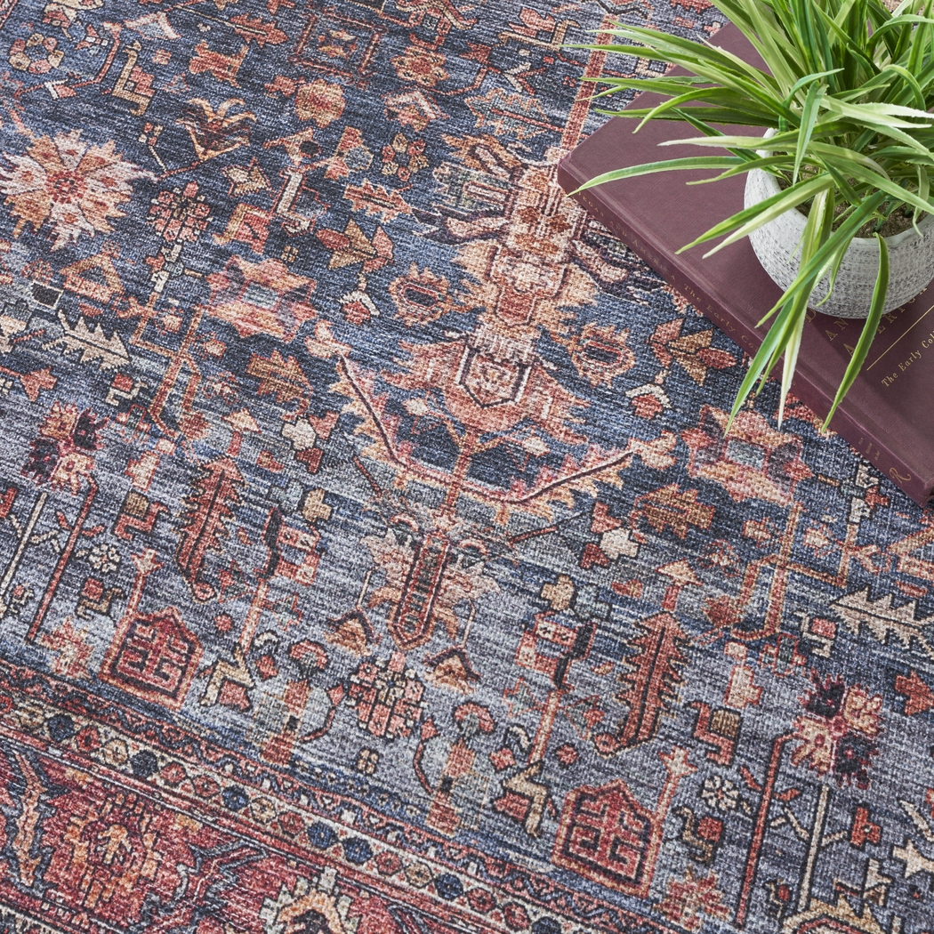 Zelesh Navy/Brick 7'10 x 9'10 Rug - Thumbnail - Image 5