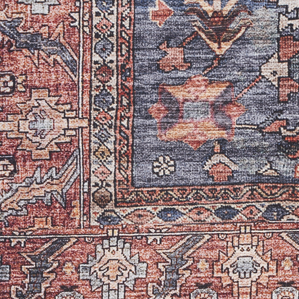 Zelesh Navy/Brick 9'2 x 12' Rug - Thumbnail - Image 4