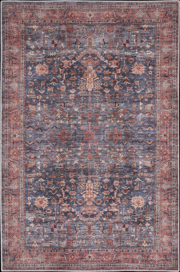 Zelesh Navy/Brick 9'2 x 12' Rug - Thumbnail - Image 1