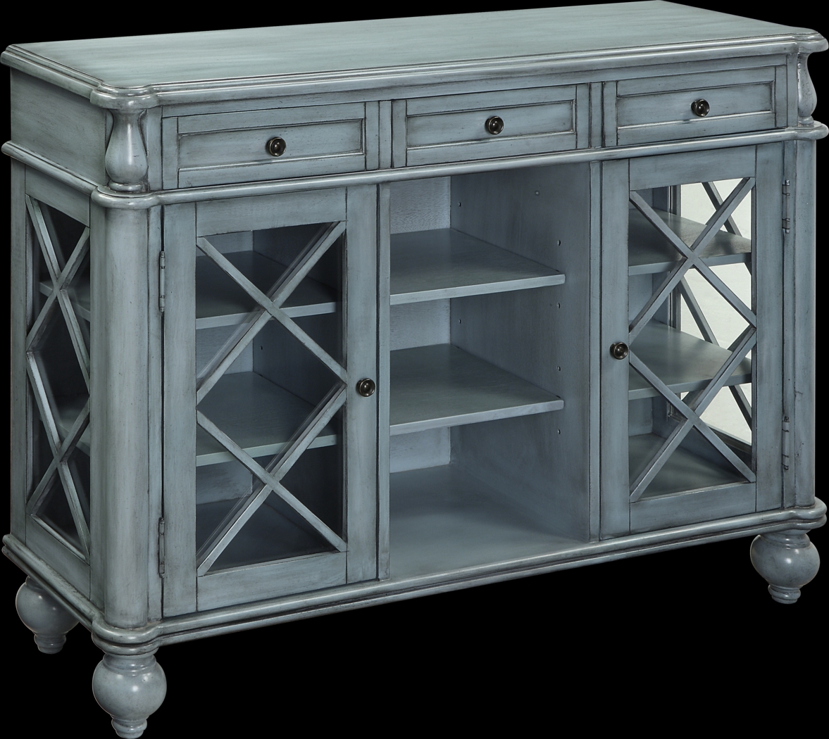 Zellmart Blue Credenza - Thumbnail - Image 1