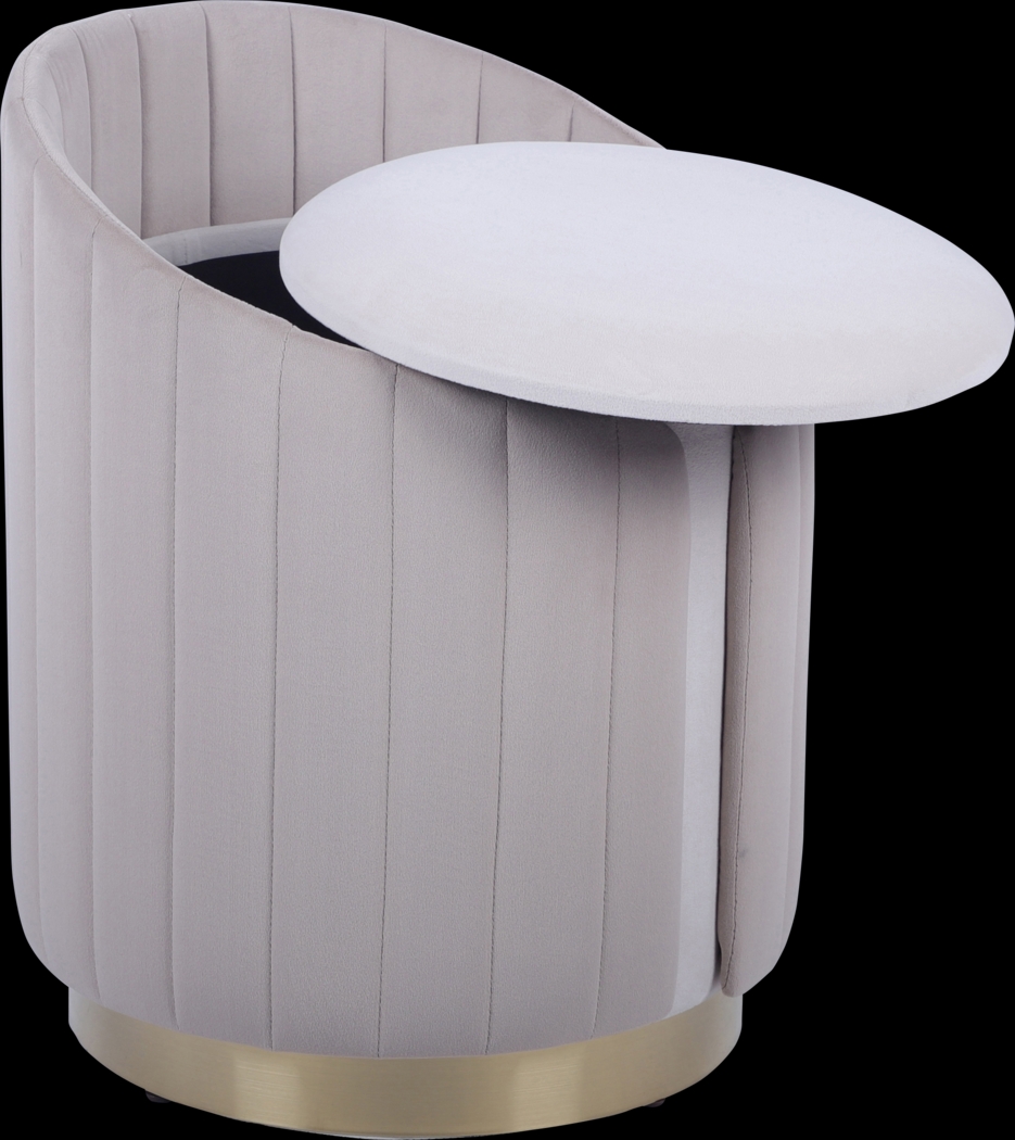 Zelyra Beige Storage Ottoman - Thumbnail - Image 4