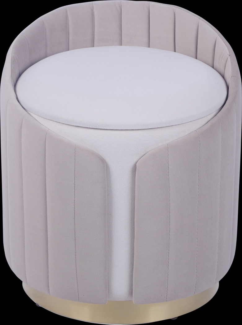 Zelyra Beige Storage Ottoman - Thumbnail - Image 1