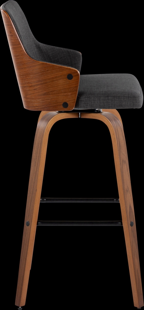 Zennia Black Swivel Barstool, Set of 2 - Thumbnail - Image 4