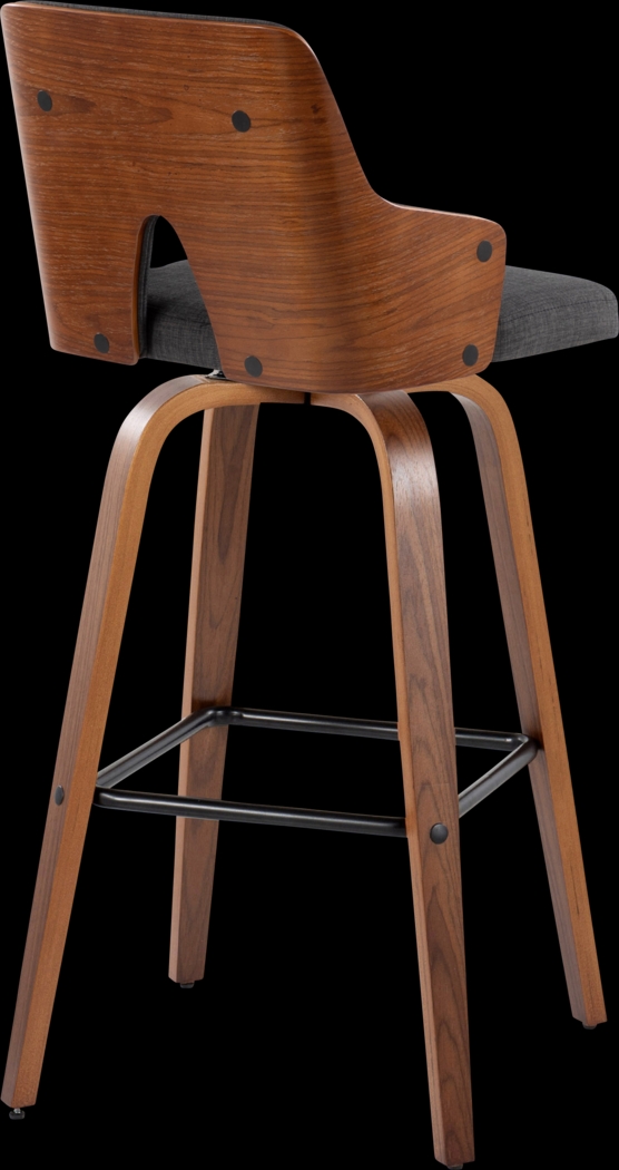 Zennia Black Swivel Barstool, Set of 2 - Thumbnail - Image 5