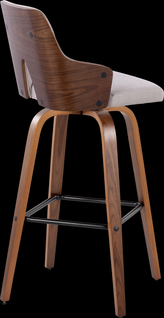 Zennia Cream Swivel Barstool, Set of 2 - Thumbnail - Image 5