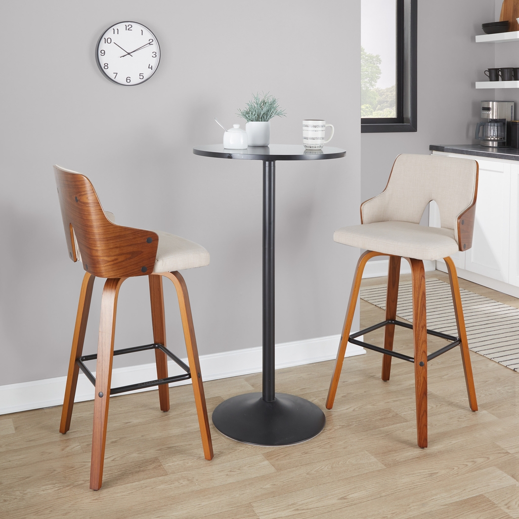 Zennia Cream Swivel Barstool, Set of 2 - Thumbnail - Image 9