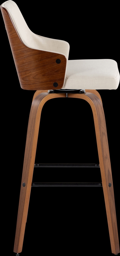 Zennia Cream Swivel Barstool, Set of 2 - Thumbnail - Image 4