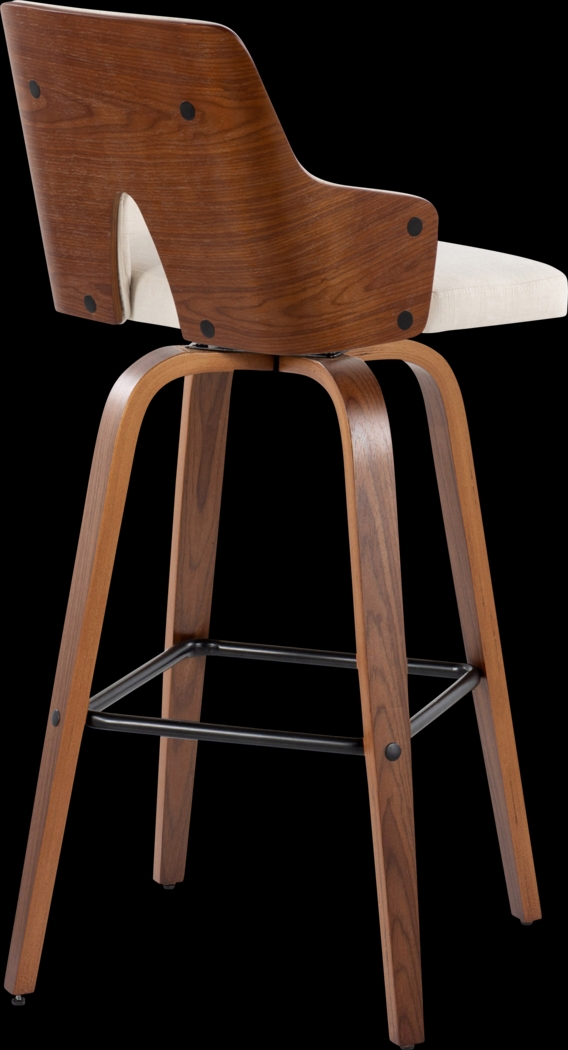 Zennia Cream Swivel Barstool, Set of 2 - Thumbnail - Image 5