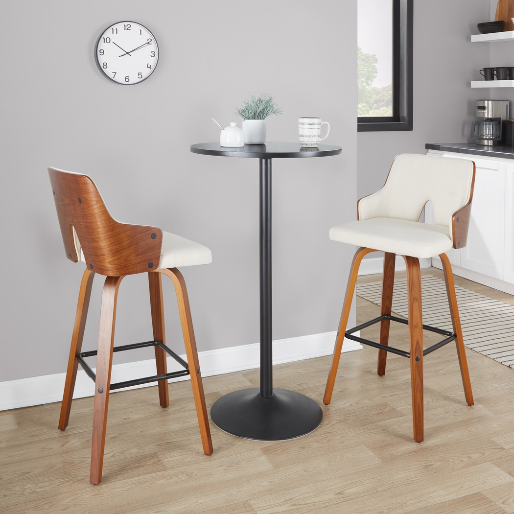 Zennia Cream Swivel Barstool, Set of 2 - Thumbnail - Image 9