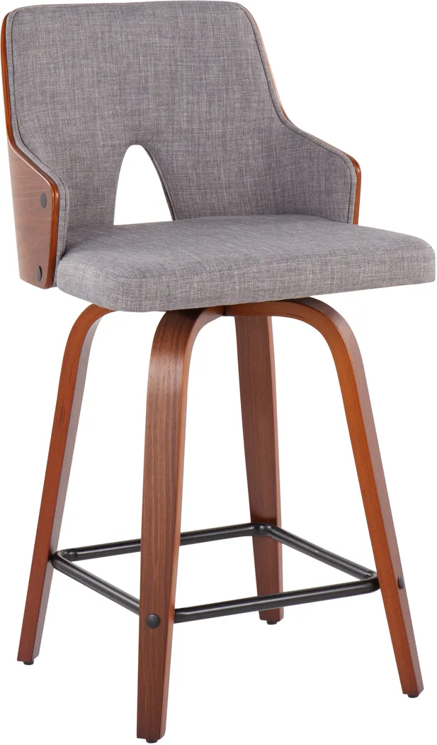 Zennia Gray Counter Height Stool, Set of 2 - Thumbnail - Image 2