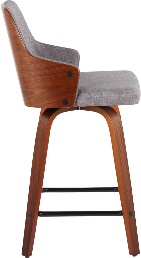 Zennia Gray Counter Height Stool, Set of 2 - Thumbnail - Image 3