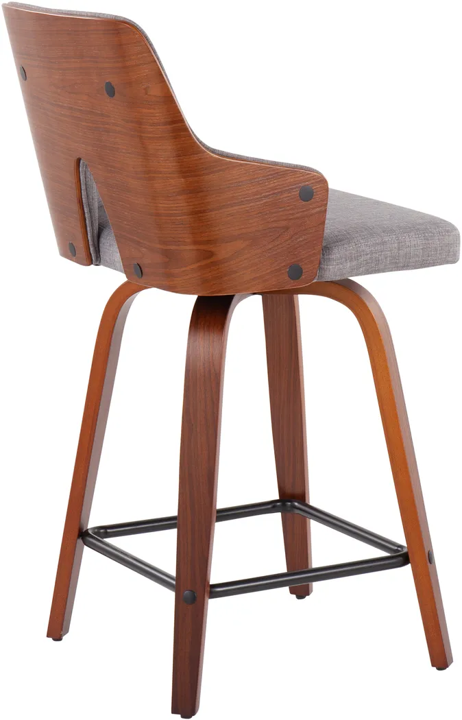 Zennia Gray Counter Height Stool, Set of 2 - Thumbnail - Image 4