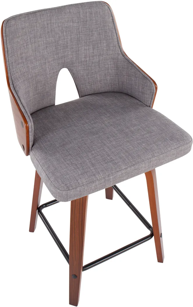 Zennia Gray Counter Height Stool, Set of 2 - Thumbnail - Image 7