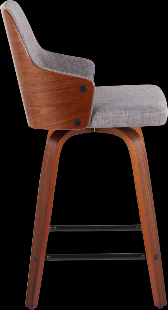 Zennia Gray Counter Height Stool, Set of 2 - Thumbnail - Image 4