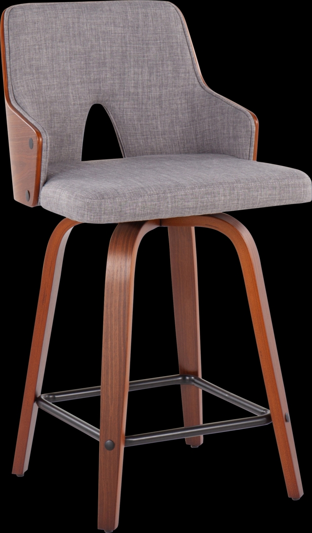 Zennia Gray Counter Height Stool, Set of 2 - Thumbnail - Image 5