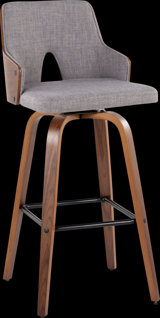 Zennia Gray Swivel Barstool, Set of 2 - Thumbnail - Image 3